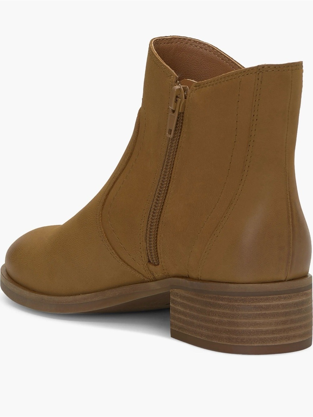 NIB-Lucky Brand Pattrik "Rich Saddle Davis" Leather Stack Heel Ankle Boots 7.5M - Picture 2 of 16